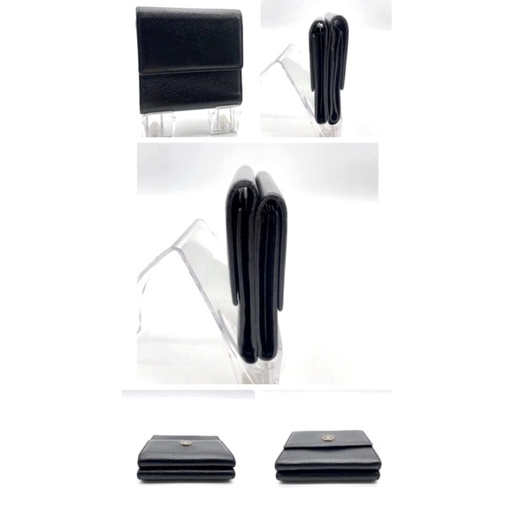 Authentic Black CHANEL COCO DOUBLE HOOK Compact Wallet W/Box - Picture 9 of 16